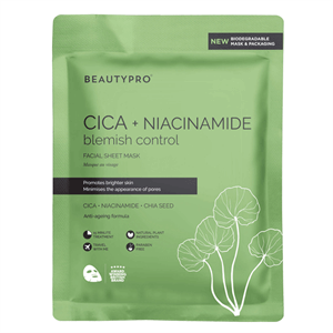 BEAUTY PRO CICA + NIACINAMIDE Facial Sheet Mask - 100% Biodegradable